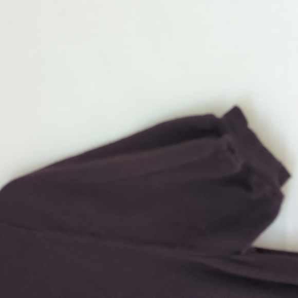 ANN TAYLOR LOFT | Ruffle V-Neck Soft Knit Purple Deep Eggplant Dress - Picture 6 of 8